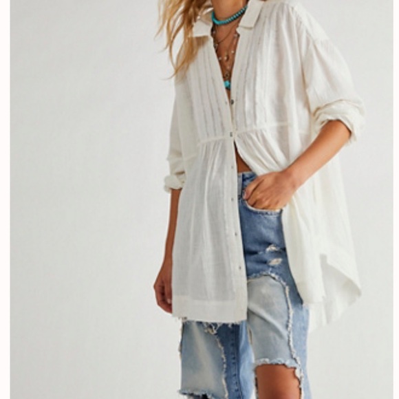 Free People Tops - Free People We The Free Texas Sun Tunic - Ivory Women's Button-Up Tunic XL